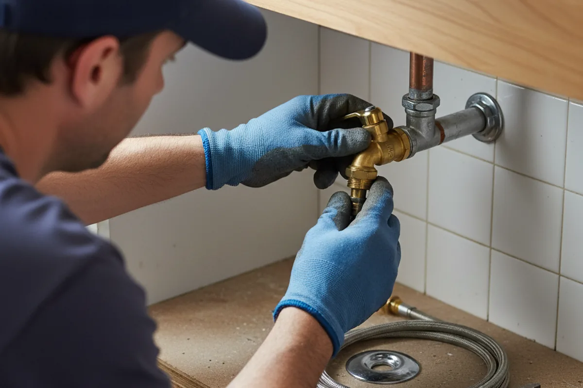 Shutoff valve and fitting work during Burst Pipe Repair in Snowshoe